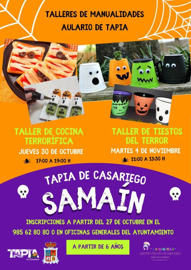 Talleres de Cocina Terrorífica y Tiestos del Terror en el Samaín 2025 de Tapia de Casariego