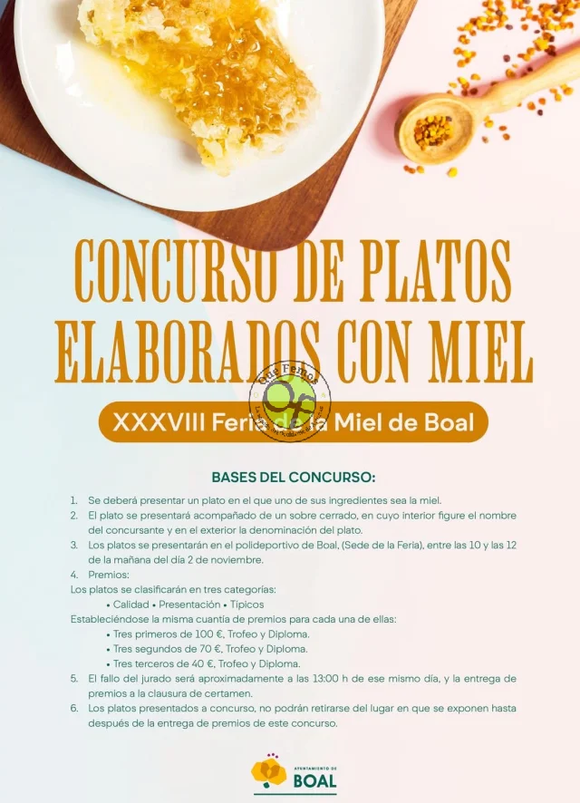 El mejor sabor de Boal se disfrutará en el Concurso de Platos Elaborados con Miel