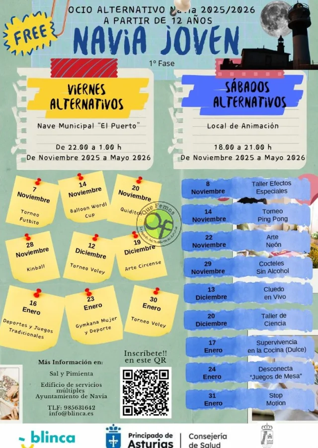Arranca la temporada de Ocio Alternativo para Jóvenes en Navia 2025/2026