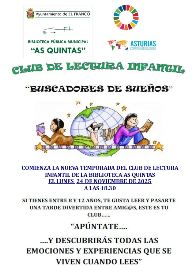 Nueva temporada del Club de Lectura Infantil de la Biblioteca Municipal As Quintas