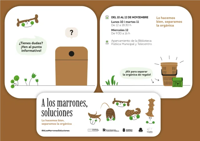 Ortiguera acoge un punto de información sobre el contenedor marrón de orgánica