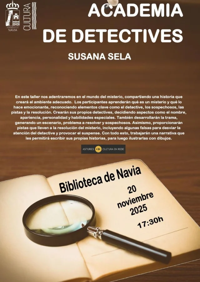 La Biblioteca de Navia acoge el taller Academia de Detectives con Susana Sela