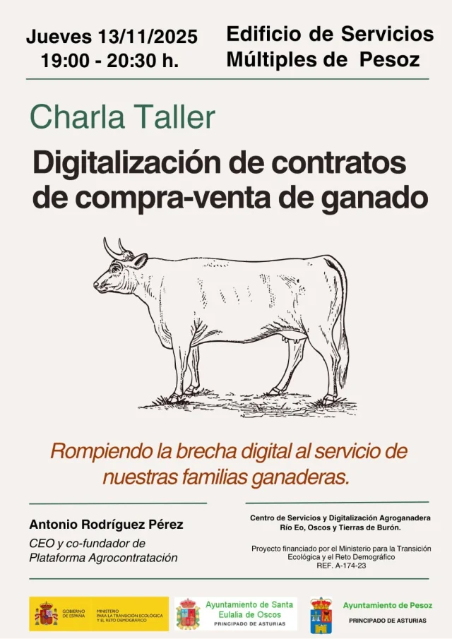 Pesoz acoge una charla sobre digitalización en la compra y venta de ganado