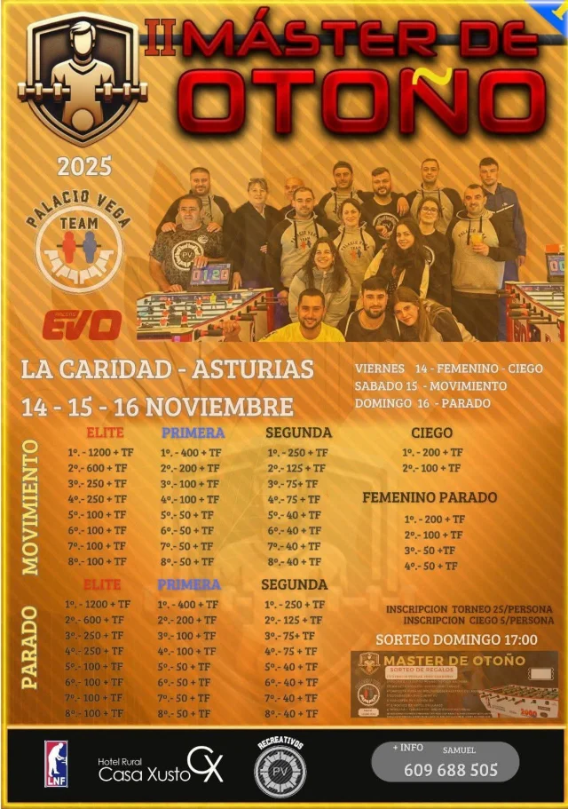 Máster de Otoño de Futbolín en El Franco 2025