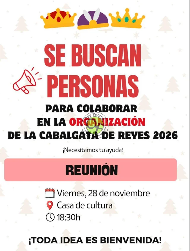 Boal busca personas que quieran colaborar con la organización de la Cabalgata de Reyes