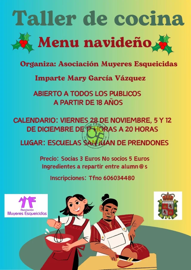 La Asociación de Muyeres Esqueicidas organiza un taller de cocina navideña