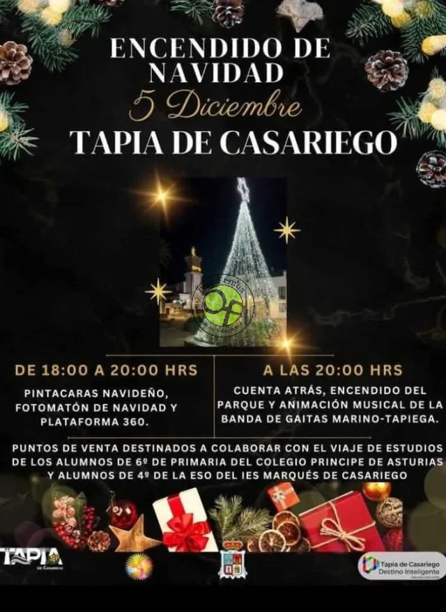 Tapia inaugura la Navidad con el encendido de su alumbrado