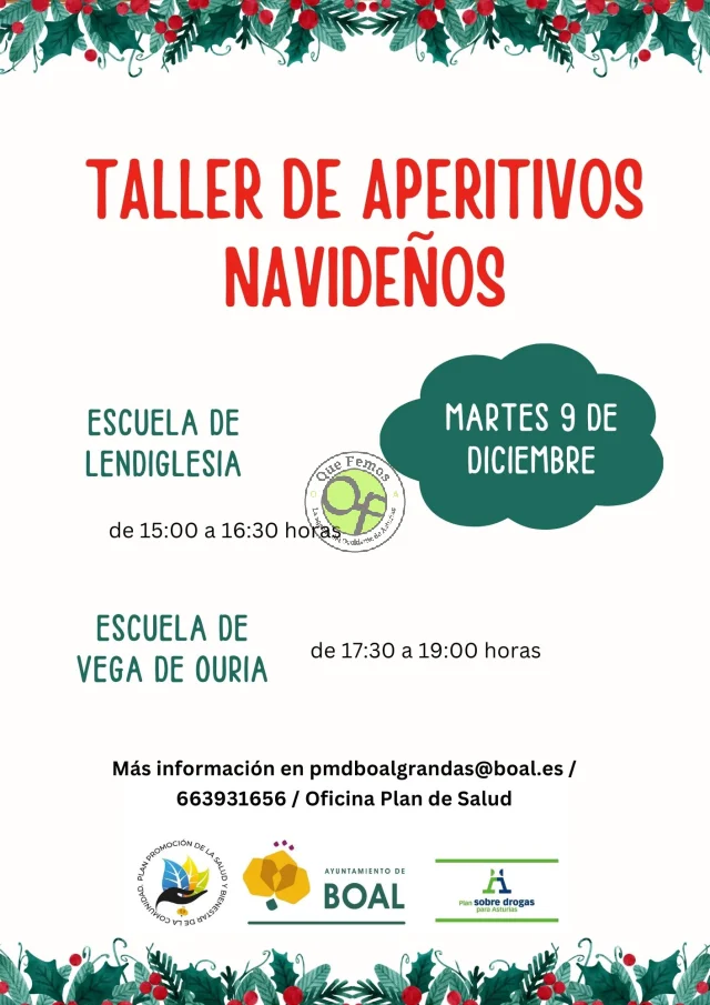 Taller de aperitivos navideños en Lendiglesia y Vega de Ouria