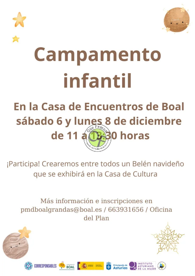 Campamento infantil para crear un bonito belén entre todos, la propuesta de Boal para este puente