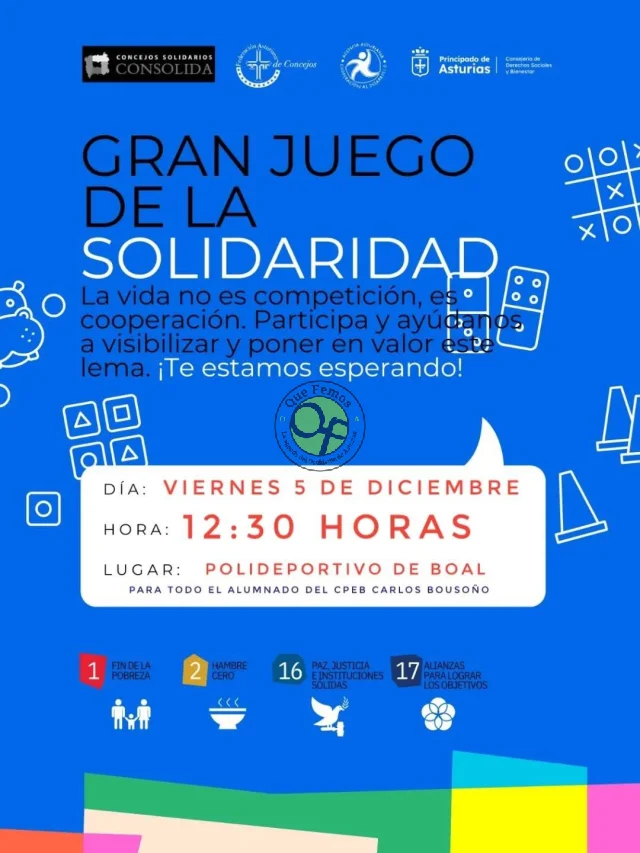 El Gran Juego de la Solidaridad se jugará en Boal