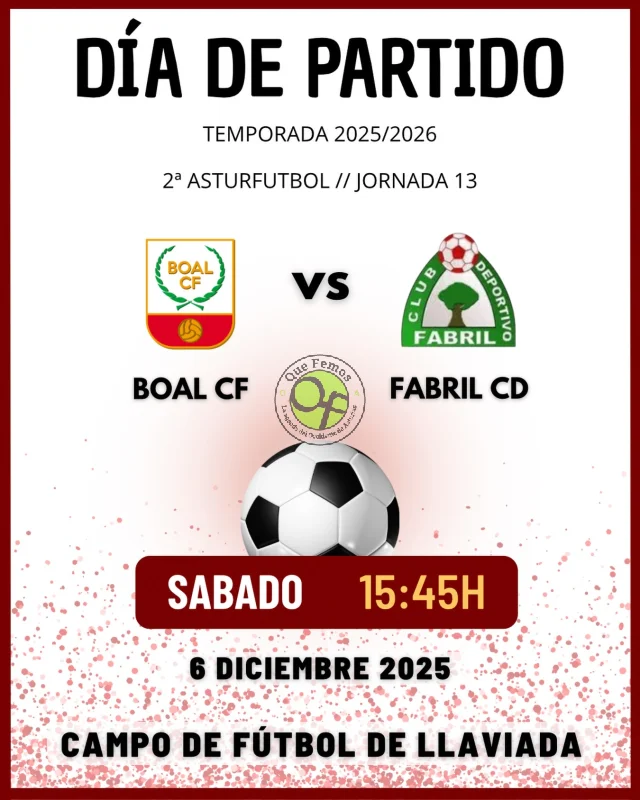 El Boal C.F. recibe al Fabril C.D. el próximo sábado