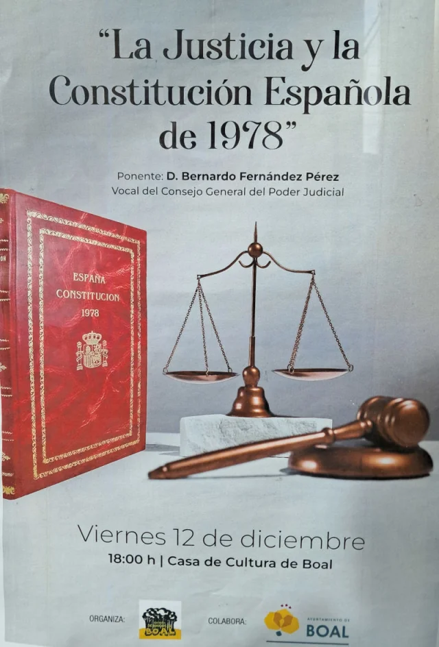 Charla en Boal sobre justicia y la Constitución de 1978 con Bernardo Fernández Pérez