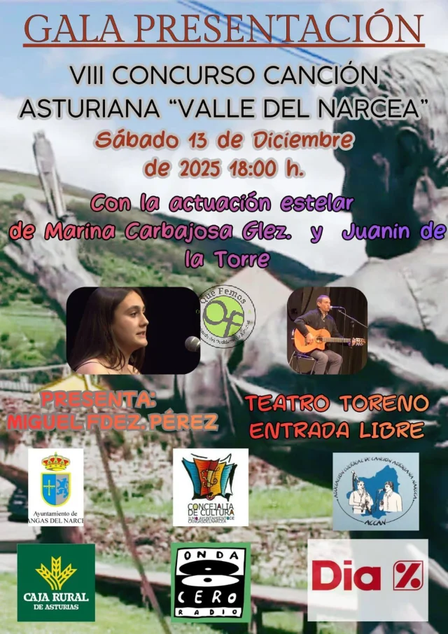 El Teatro Toreno acoge la gala de presentación del VIII Concurso de Canción Asturiana Valle del Narcea