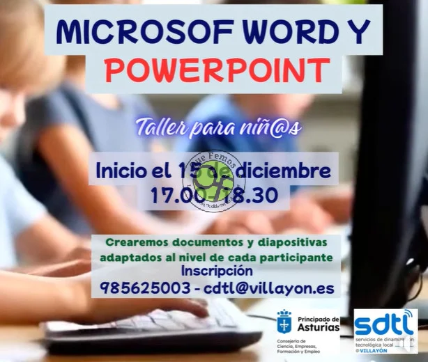  Taller infantil de Microsoft Word y Powerpoint en Villayón