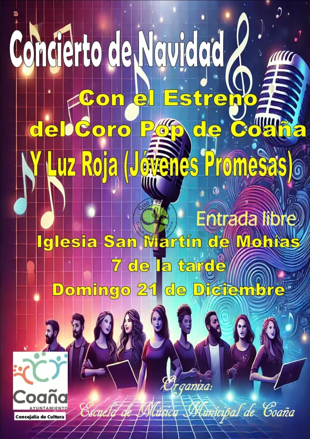 La Escuela de Música de Coaña lleva su tradicional Concierto de Navidad hasta Mohías