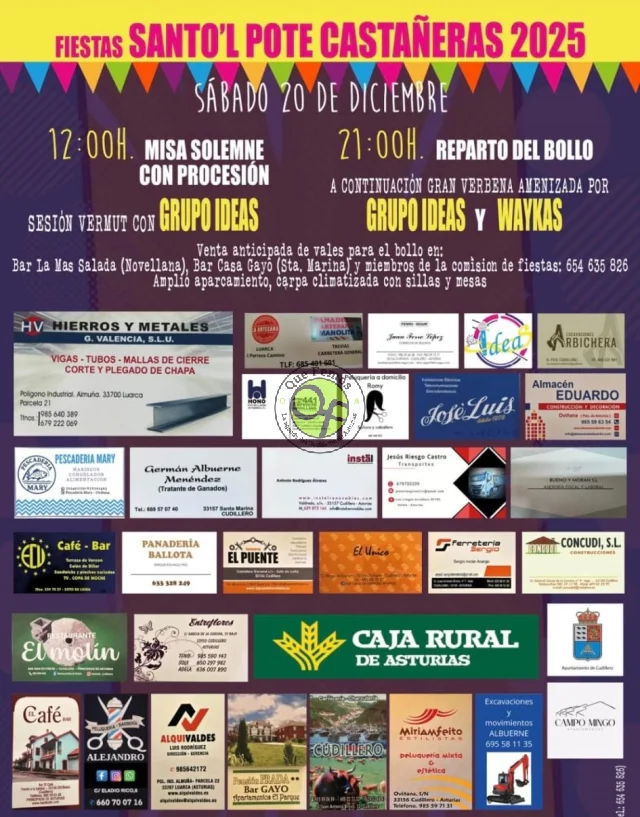  Fiestas Santo´l Pote en Castañeras 2025 