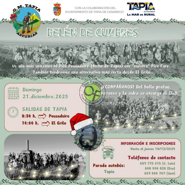 El Grupo de Montaña Marqués de Casariego coloca el Belén de Cumbres el próximo domingo