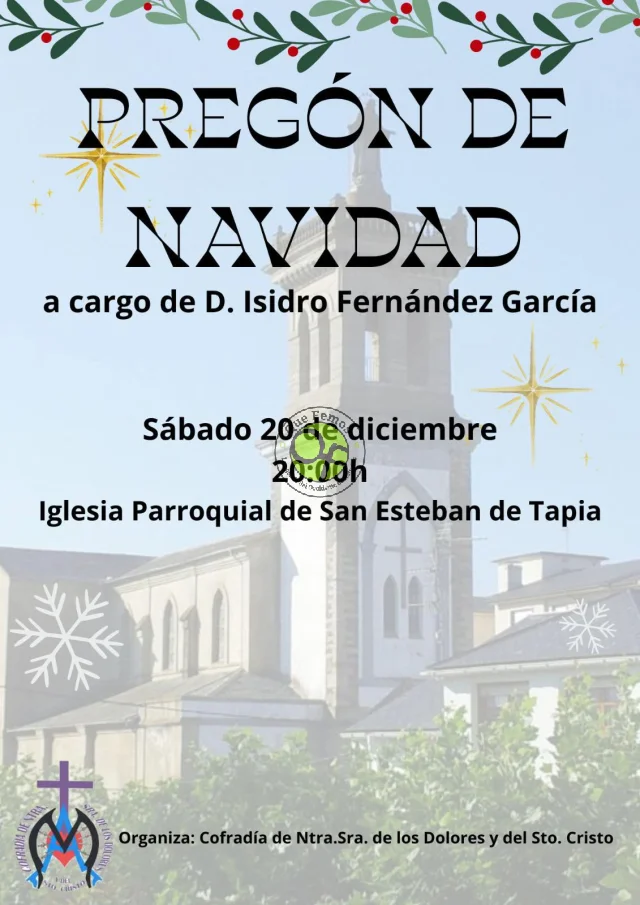 El Pregón de la Navidad se leerá en Tapia el próximo sábado