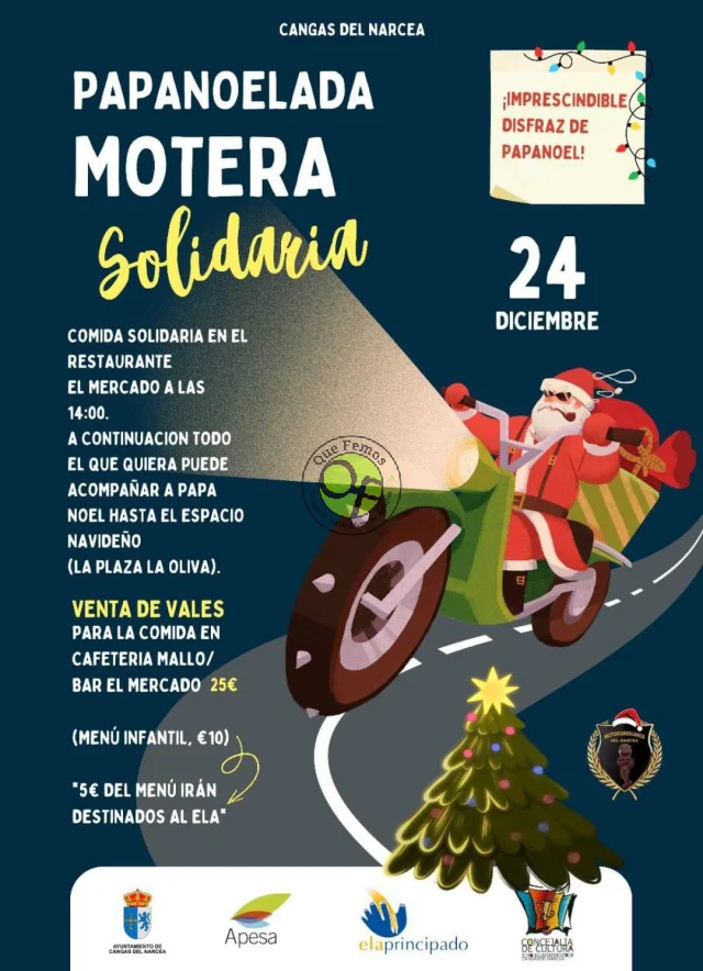 Papanoelada Motera Solidaria en Cangas del Narcea