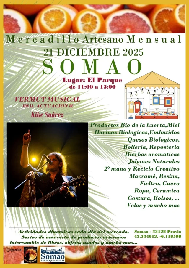 Mercadillo Artesano Mensual de Somao en diciembre