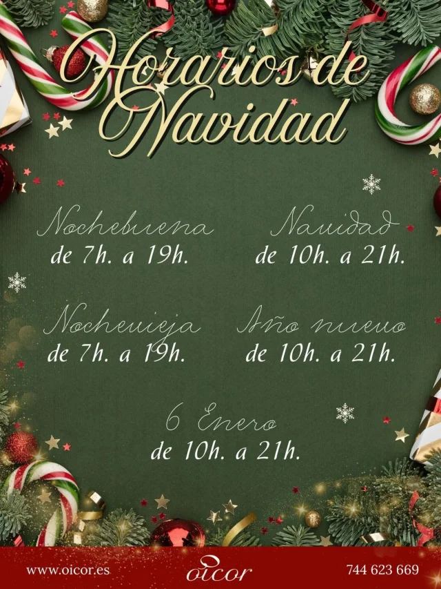 Oicor acompaña la Navidad 2025 con estos horarios especiales en los días señalados