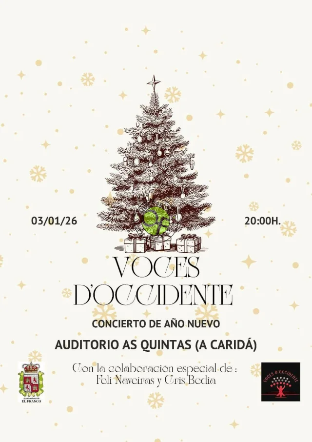 El Coro Voces d´Occidente protagoniza un emocionante Concierto de Año Nuevo en A Caridá