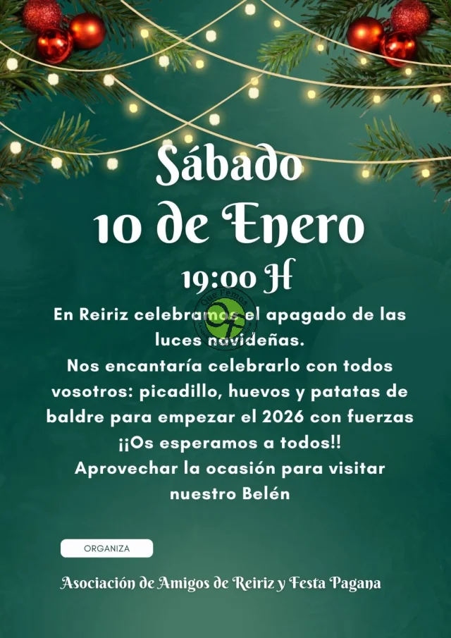 El apagado navideño dejará muy buen sabor de boca en Reiriz