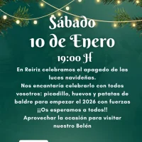 El apagado navideño dejará muy buen sabor de boca en Reiriz