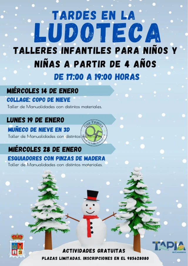 Enero llega cargado de actividad a la Ludoteca Municipal de Tapia