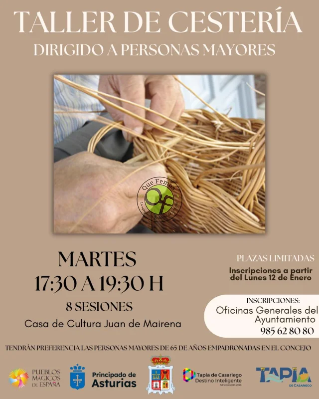 Taller de cestería para personas mayores en Tapia de Casariego