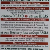 Fiestas de San Blas 2026 en Sante
