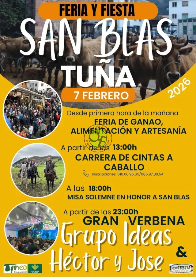 Feria y Fiesta de San Blas 2026 en Tuña