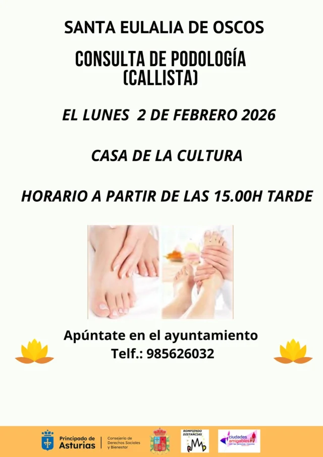 Servicio de podología en Santalla de Oscos