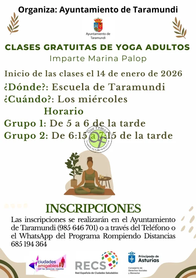 Clases de yoga para adultos en Taramundi