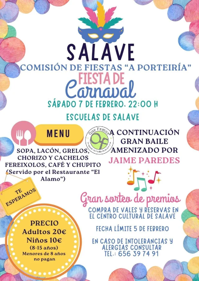 Fiesta de Carnaval 2026 en Salave