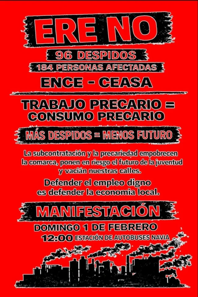 Manifestación contra el ERE de ENCE Navia
