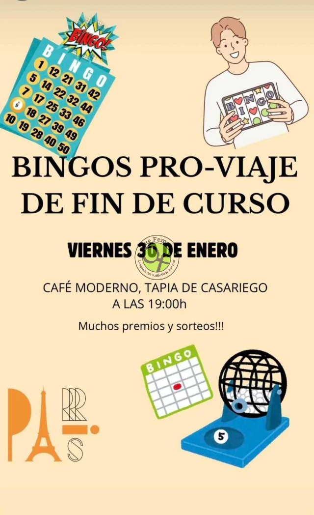 Bingo pro-viaje de estudios del alumnado del IES Marqués de Casariego