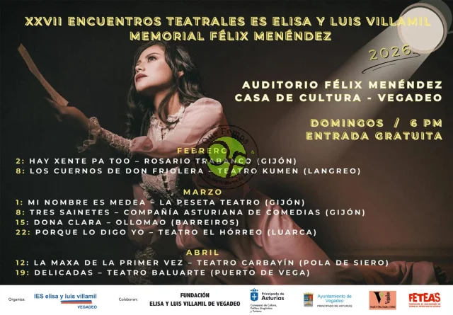 XXVII Encuentros Teatrales IES Elisa y Luis Villamil-Memorial Félix Menéndez 2026 en Vegadeo
