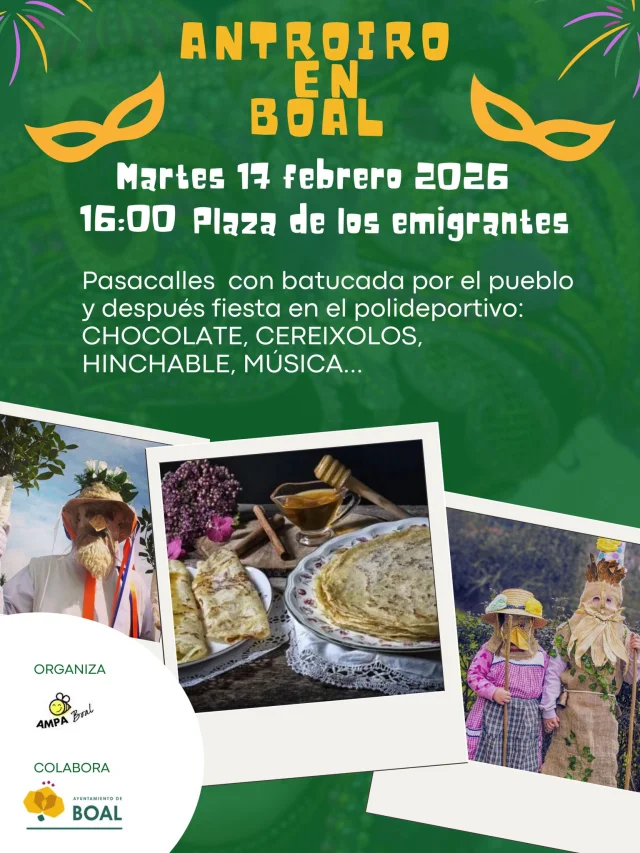 En Boal celebrarán con mucho ritmo el Antroiro 2026