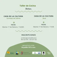 Taller de cocina detox en Grandas de Salime y Boal