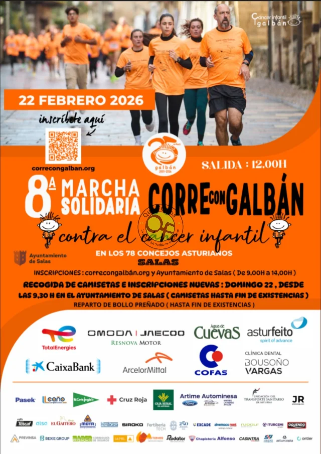 Salas se viste de naranja para participar en la VIII Marcha Solidaria Galbán 2026