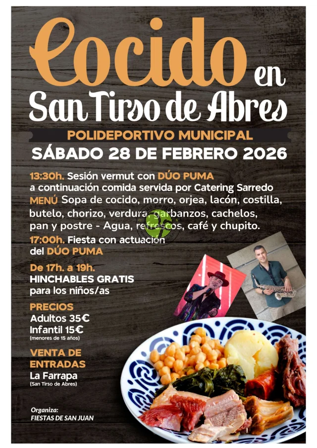 El mejor cocido se degustará en San Tirso de Abres el próximo sábado