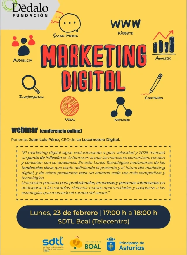 Webinar sobre marketing digital desde el SDTL de Boal