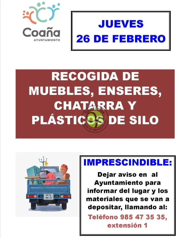 Recogida de muebles, enseres, chatarra y plásticos de silo en Coaña
