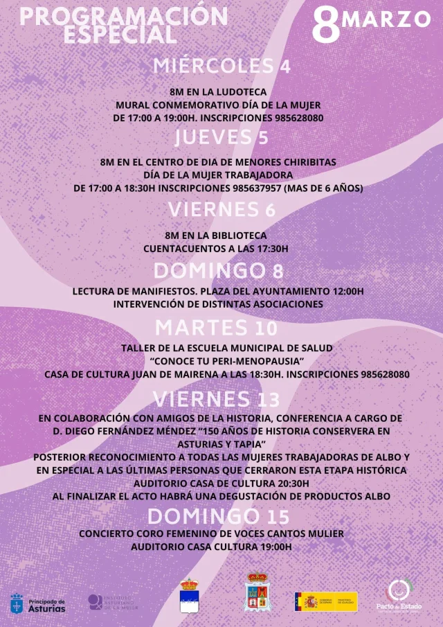 Tapia de Casariego prepara una programación especial para celebrar el 8 de marzo