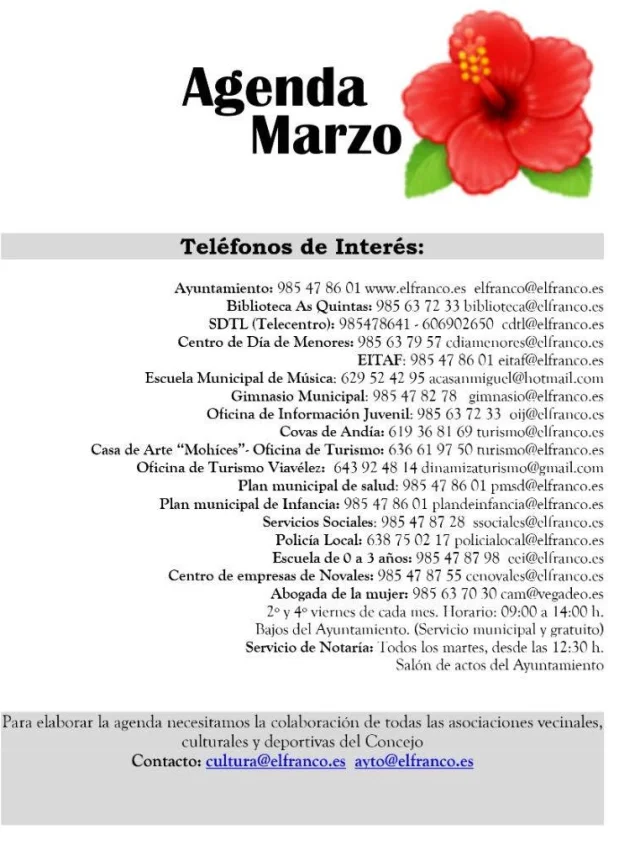 Agenda del mes de marzo en El Franco