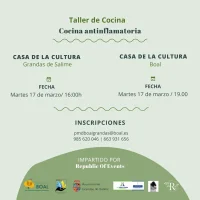 Taller de cocina antinflamatoria en Grandas de Salime y Boal