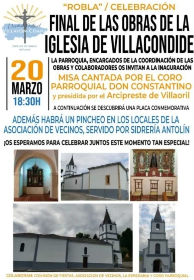 Villacondide inaugura las obras de su iglesia con una jornada muy especial