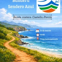 Izado de la Bandera Sendero Azul en la playa de Pormenande