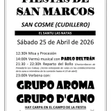 Fiestas de San Marcos 2026 en San Cosme